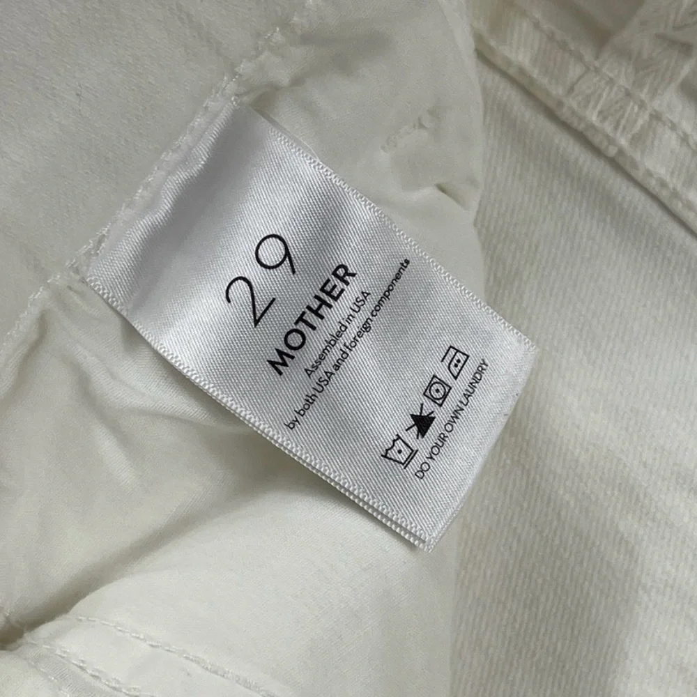 Mother Jeans Womens 29 White Denim High Rise Flare Hustler Ankle Fray Coastal - Picture 3 of 11